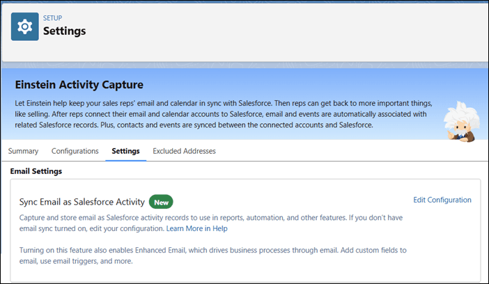 Salesforce screenshot: Emails sync as activities automatically