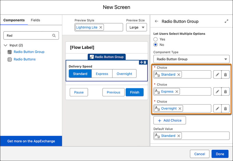 Salesforce screenshot: A better experience in Screen Flows