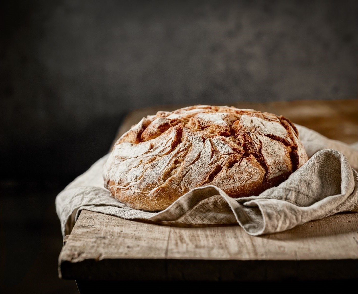 Fresh sourdough on a table