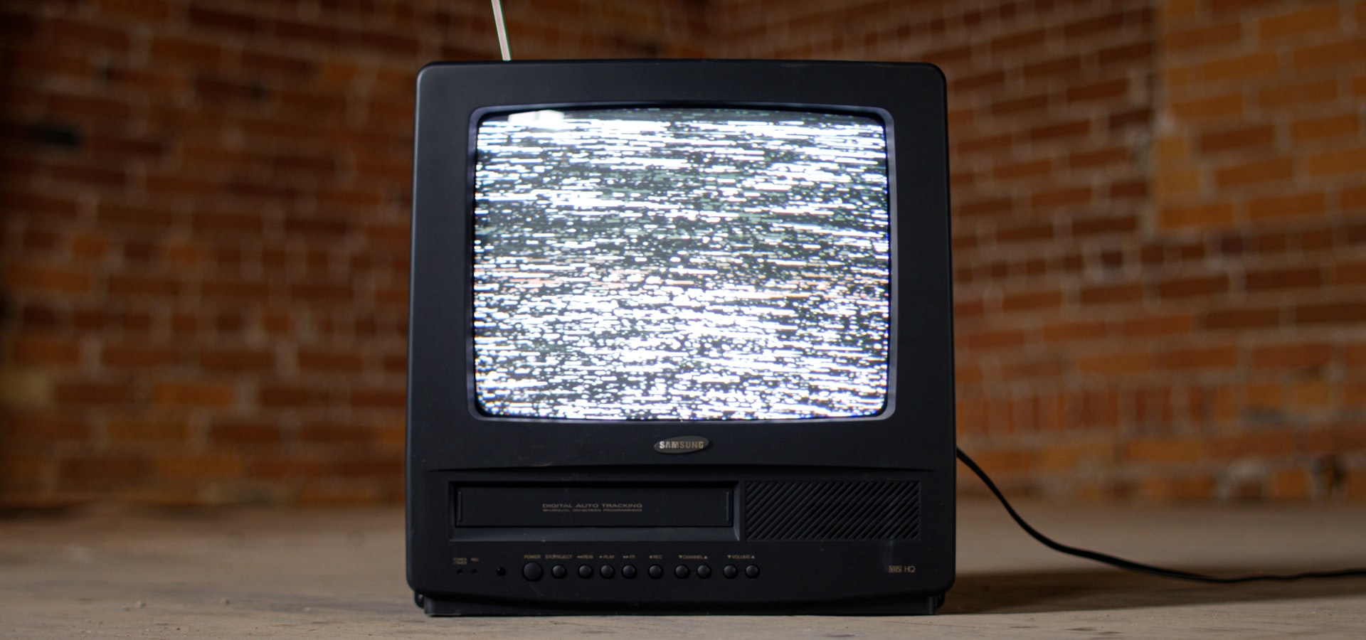 old tv with static